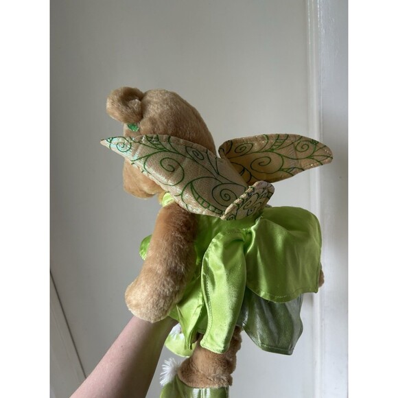 Toys R Us Disney Teddy Bear Tinkerbell Peter Pan 2008 Fairy Wing Green Dress - Picture 3 of 6